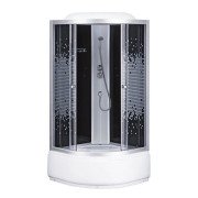 Гидробокс Sansa 100х100 см профиль сатин/стекло серое мозаик 6690A/100-40М