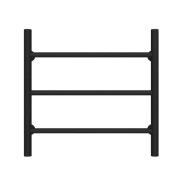 Сушка для рушників водяна Deffi Оріон П3 500х500 бічне ліве підключення чорний C.OR.50.50.3.B.B