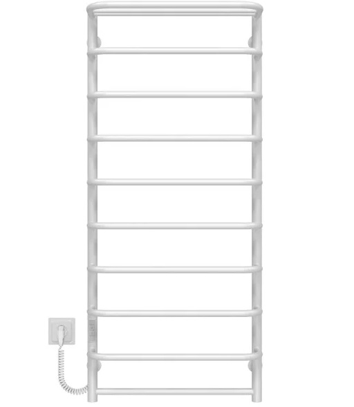 Электрический полотенцесушитель Deffi Стандарт с полкой П10 500х1200 левое подключение WD03 белый C.SP.120.50.10.E.W.L.3
