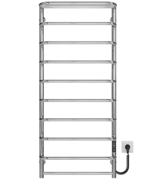 Электрический полотенцесушитель Deffi Стандарт с полкой П10 500х1200 правое подключение JD03 хром C.SP.120.50.10.E.C.R.1