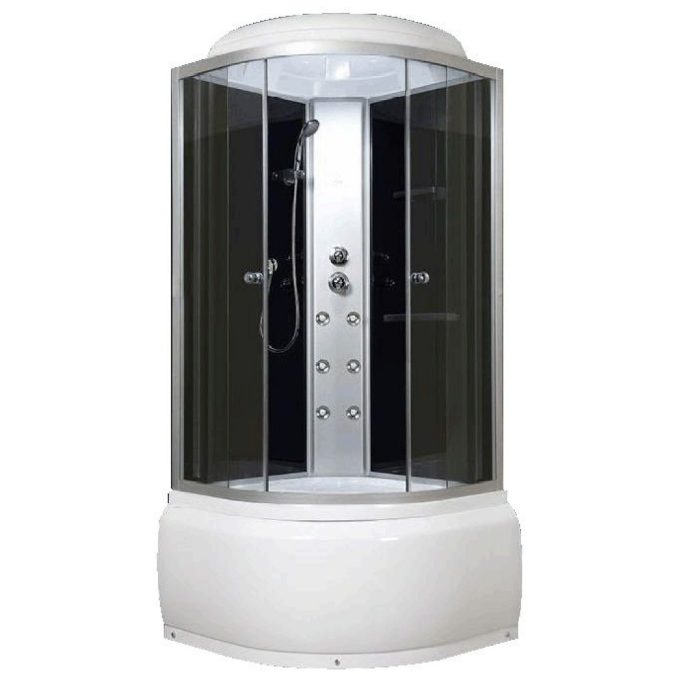 Гидромассажный бокс Miracle 100х100 см профиль сатин/стекло серое F7-5/Rz