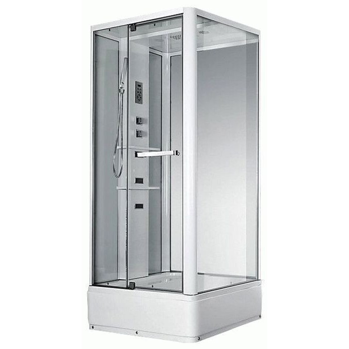 Гидромассажный бокс Miracle 100х80 см профиль белый/стекло прозрачное NA114-3