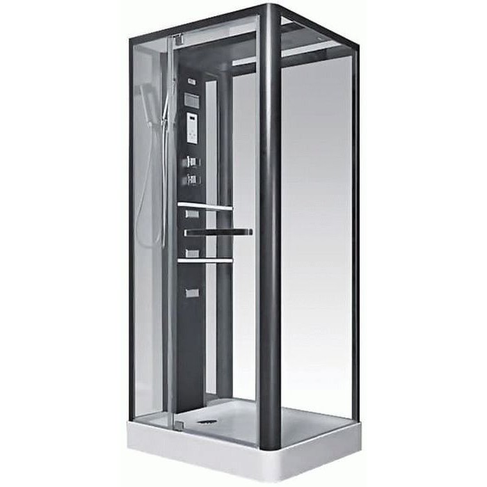 Гідромасажний бокс Miracle 110х90 см профіль чорний/скло прозоре NA113-3A
