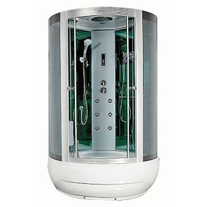 Гідромасажний бокс Miracle 115х115 см профіль сатин/скло сіре F35-3/Rz