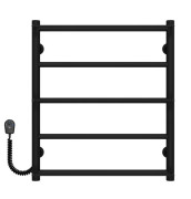 Электрический полотенцесушитель Deffi Ladder П5 500х600 левое подключение черный C.LK.60.50.5.E.B.R.5