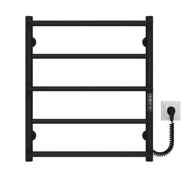 Электрический полотенцесушитель Deffi Ladder П5 500х600 правое подключение JD03 черный C.LK.60.50.5.E.B.R.1