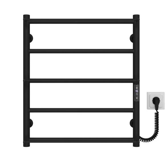 Електрична сушарка для рушників Deffi Ladder П5 500х600 праве підключення JD03 чорний C.LK.60.50.5.E.B.R.1