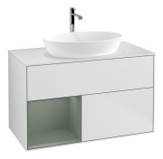 Тумба под раковину Villeroy & Boch Finion 100х50,1 см с подсветкой МДФ белый матовый лак/стекло белое матовое G771GMMT