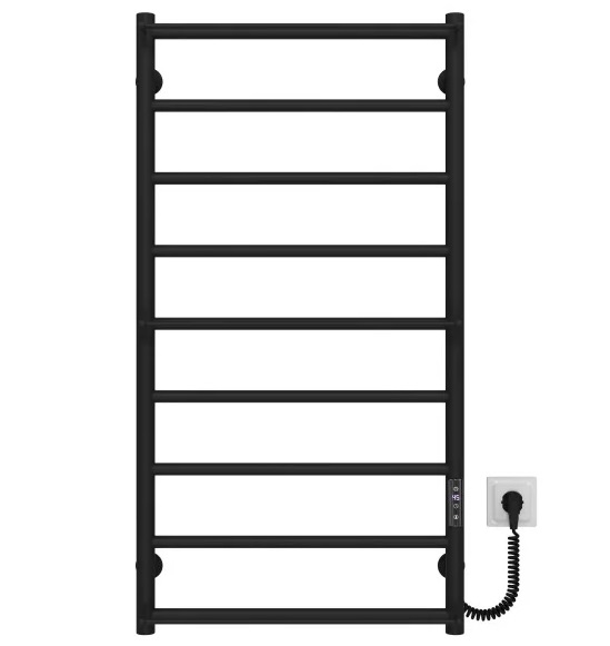 Електрична сушарка для рушників Deffi Ladder П9 500х1000 праве підключення JD03 чорний C.LK.100.50.9.E.B.R.1