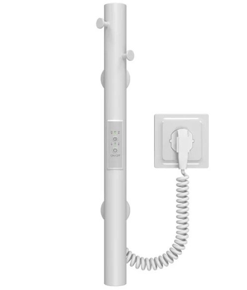 Электрический полотенцесушитель Deffi Chloe 30x400 нержавеющая сталь белый C.MK.40.30.E.W.1