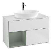 Тумба под раковину Villeroy & Boch Finion 100х50,1 см с подсветкой МДФ белый матовый лак/стекло белое матовое G771GMMT