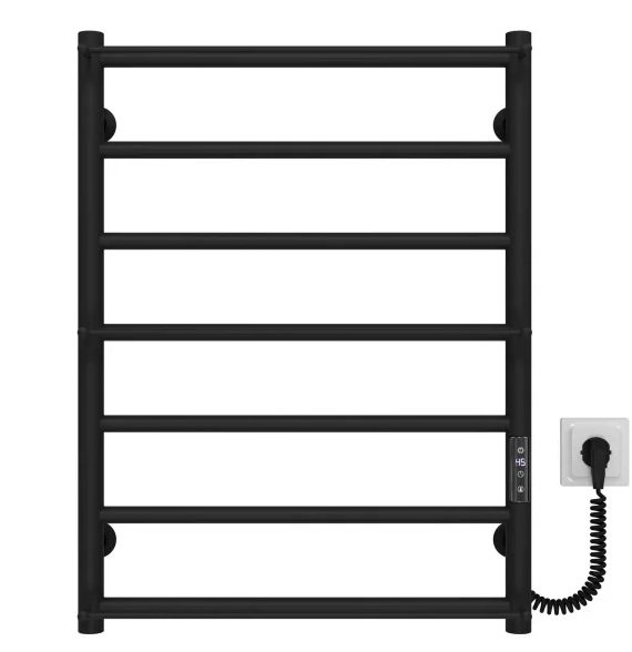 Електрична сушарка для рушників Deffi Ladder П7 500х700 праве підключення JD03 чорний C.LK.70.50.7.E.B.R.1