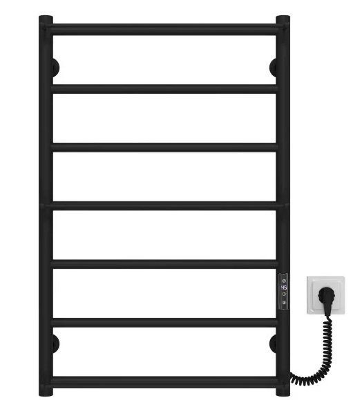 Електрична сушарка для рушників Deffi Ladder П7 500х800 праве підключення JD03 чорний C.LK.80.50.7.E.B.R.1