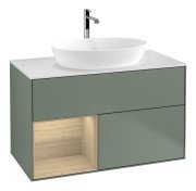 Тумба под раковину Villeroy & Boch Finion 100х50,1 см с подсветкой МДФ оливковый матовый лак/стекло белое матовое G771PCGM