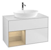 Тумба под раковину Villeroy & Boch Finion 100х50,1 см с подсветкой МДФ белый матовый лак/стекло белое матовое G771PCMT