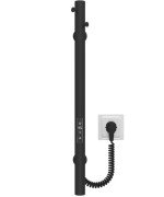 Электрический полотенцесушитель Deffi Chloe 30x600 JD03 нержавеющая сталь черный C.MK.60.30.E.B.U.1