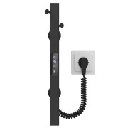 Электрический полотенцесушитель Deffi Holly 30x400 JD04 нержавеющая сталь черный C.MB.40.30.E.B.U.2