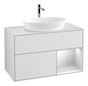 Тумба под раковину Villeroy & Boch Finion 100х50,1 см с подсветкой МДФ белый матовый лак/стекло белое матовое F781MTMT