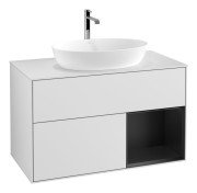 Тумба под раковину Villeroy & Boch Finion 100х50,1 см с подсветкой МДФ белый матовый лак/стекло белое матовое F781PDMT