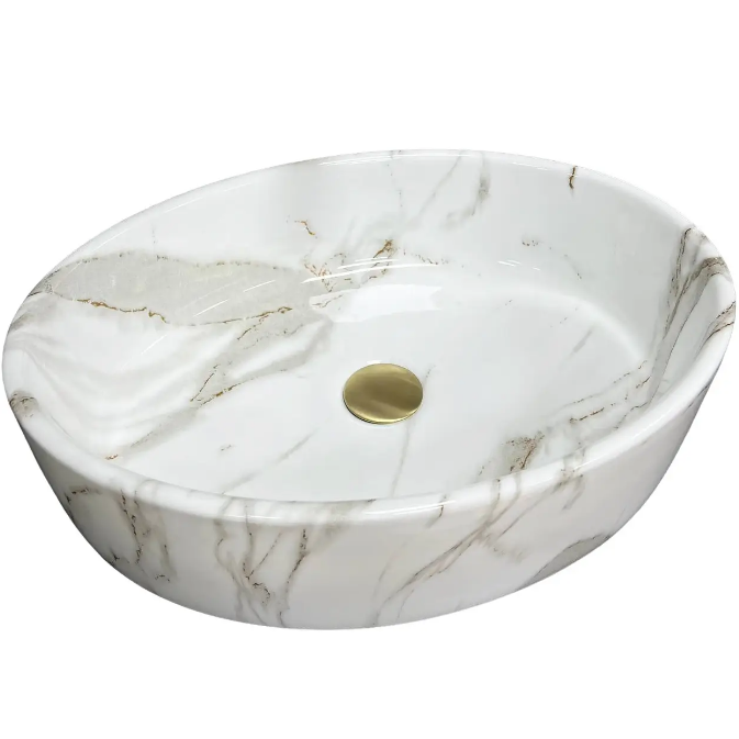 Раковина для ванной VBI CEFALU AIAX GLOSSY 50,5x36 см керамика мрамор VBI-015401