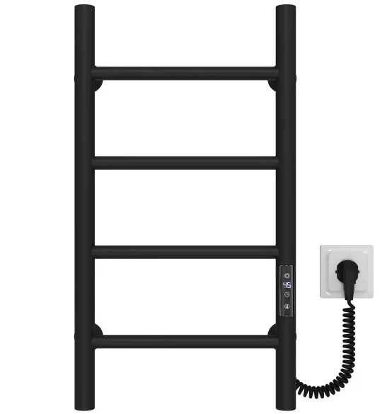 Электрический полотенцесушитель Deffi Орион П4 200х600 правое подключение JD03 черный C.OR.60.20.4.E.B.R.1