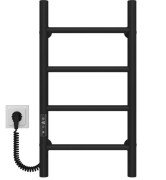 Электрический полотенцесушитель Deffi Орион П4 200х600 левое подключение JD03 черный C.OR.60.20.4.E.B.L.1
