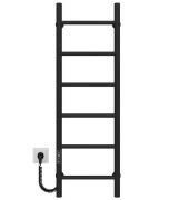 Електрична сушарка для рушників Deffi Оріон П6 200х1000 ліве підключення JD03 чорний C.OR.100.20.6.E.B.L.1