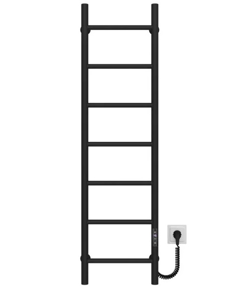 Электрический полотенцесушитель Deffi Орион П7 200х1200 правое подключение JD03 черный C.OR.120.20.7.E.B.R.1