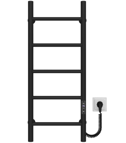 Електрична сушарка для рушників Deffi Оріон П5 200х800 праве підключення JD03 чорний C.OR.80.20.5.E.B.R.1