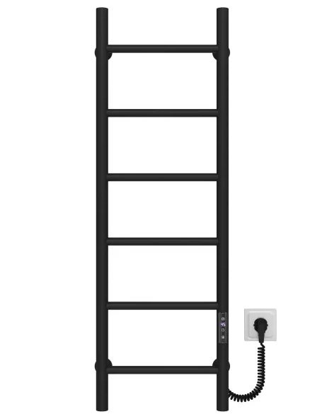 Електрична сушарка для рушників Deffi Оріон П6 200х1000 праве підключення JD03 чорний C.OR.100.20.6.E.B.R.1