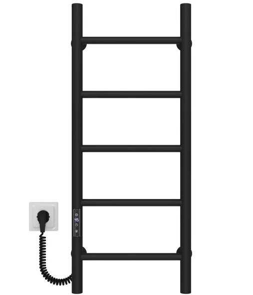 Електрична сушарка для рушників Deffi Оріон П5 200х800 ліве підключення JD03 чорний C.OR.80.20.5.E.B.L.1