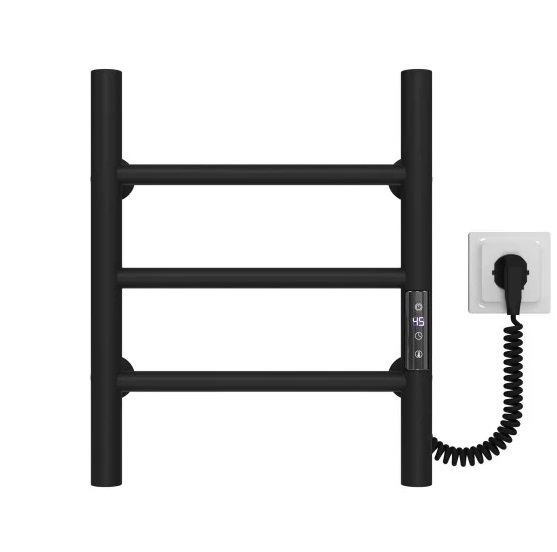 Электрический полотенцесушитель Deffi Орион П3 300х400 правое подключение JD03 черный C.OR.40.30.3.E.B.R.1