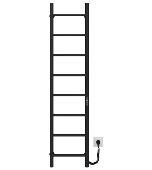 Електрична сушарка для рушників Deffi Оріон П8 200х1400 праве підключення JD03 чорний C.OR.140.20.8.E.B.R.1