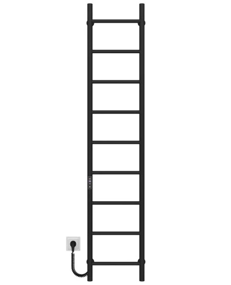 Электрический полотенцесушитель Deffi Орион П9 200х1600 левое подключение JD03 черный C.OR.160.20.9.E.B.L.1