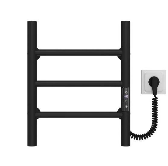 Електрична сушарка для рушників Deffi Оріон П3 300х400 праве підключення JD03 чорний C.OR.40.30.3.E.B.R.1