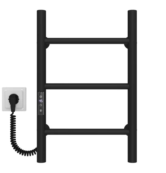 Електрична сушарка для рушників Deffi Оріон П3 300х500 ліве підключення JD03 чорний C.OR.50.30.3.E.B.L.1