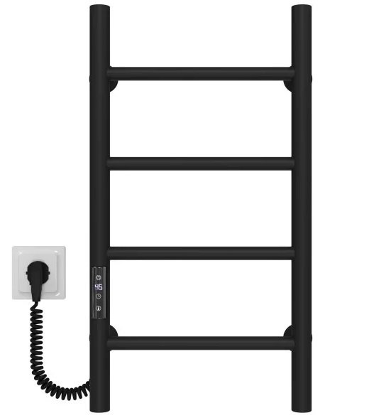 Электрический полотенцесушитель Deffi Орион П4 300х600 левое подключение JD03 черный C.OR.60.30.4.E.B.L.1