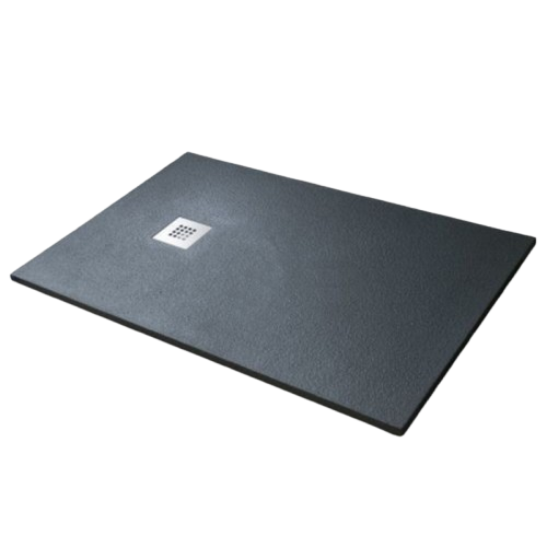 Душовий піддон Hatria Petra H3 Ardesia 100x70 см з сифоном кераміка чорний матовий PA10007000200