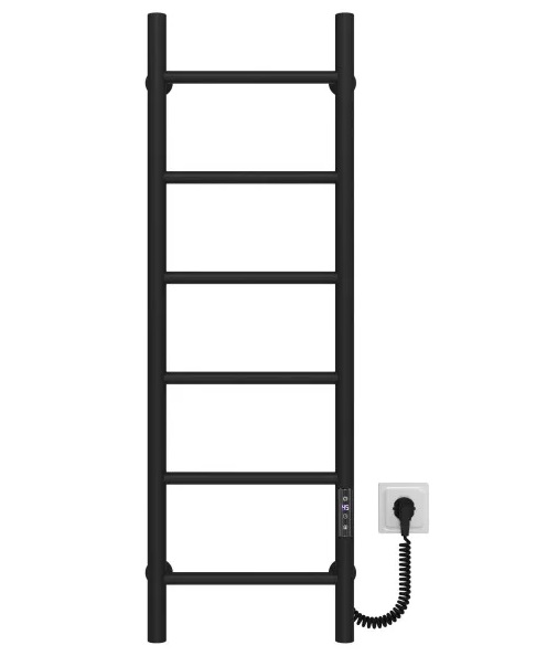 Электрический полотенцесушитель Deffi Орион П6 300х1000 правое подключение JD03 черный C.OR.100.30.6.E.B.R.1