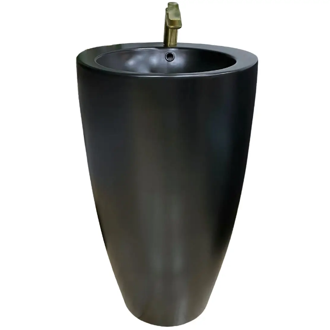 Раковина для ванної кімнати VBI AGROPOLI 49x50 см підлоговий кераміка чорний матовий VBI-019004