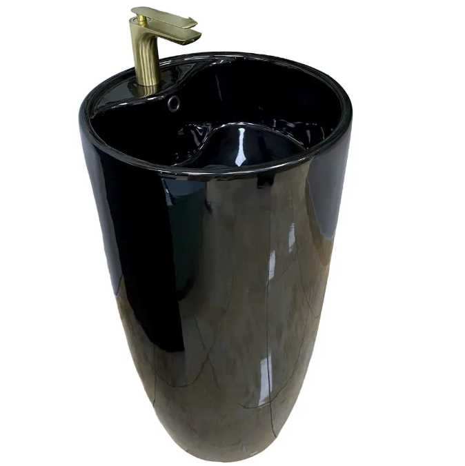 Раковина для ванной VBI AGRIENTO 45x45 см напольный керамика черный глянцевый VBI-019005