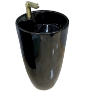 Раковина для ванной VBI AGRIENTO 45x45 см напольный керамика черный глянцевый VBI-019005