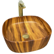 Раковина для ванной VBI AREZZO 37,5x37,5 см керамика дерево матовое VBI-013205