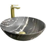 Раковина для ванної кімнати VBI AMALFI 39x39 см кераміка чорний онікс матовий VBI-013403