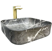 Раковина для ванної кімнати VBI ALGHERO 38,5x38,5 см кераміка чорний онікс матовий VBI-013303