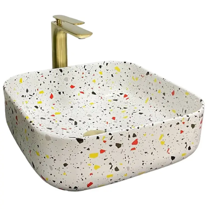 Раковина для ванной VBI ALGHERO S 37,5x37,5 см керамика узор глянцевый VBI-013302