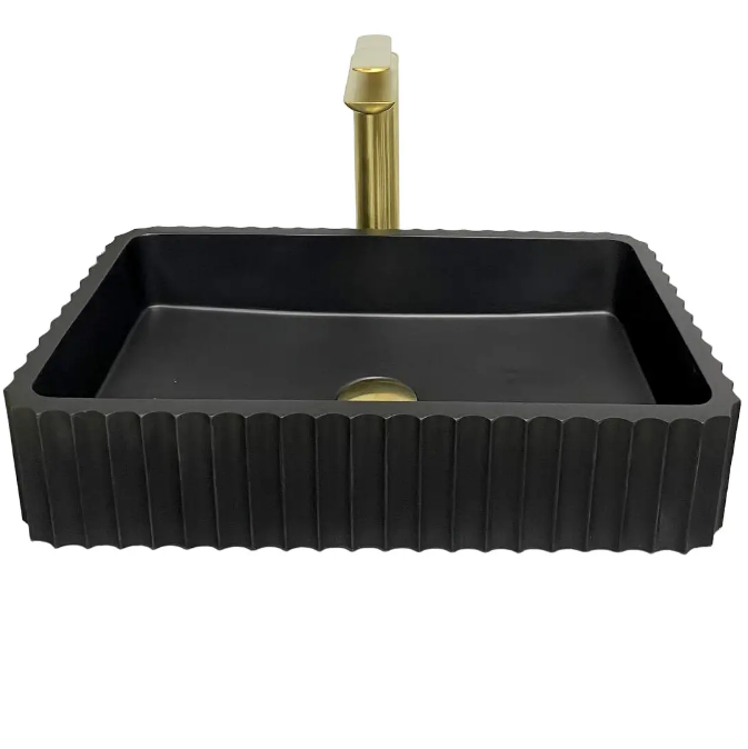 Раковина для ванної кімнати VBI FLORENTIA 49x30 см конгломерат чорний матовий VBI-015001