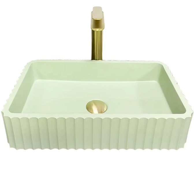 Раковина для ванної кімнати VBI FLORENTIA 49x30 см конгломерат світло-зелений матовий VBI-015004