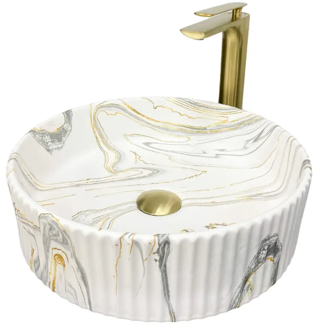 Раковина для ванної кімнати VBI BRINDISI M 40x40 см кераміка плямистий матовий VBI-014101