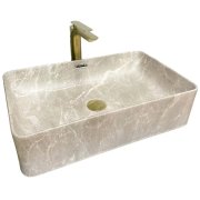 Раковина для ванной VBI ARABBA M 56x34,5 см керамика бежевый камень матовый VBI-013504